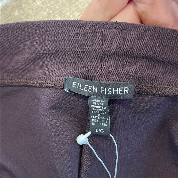 NWT Eileen Fisher Washable Stretch Crepe Slim Ankle Pant Eggplant Purple Large - Picture 7 of 12